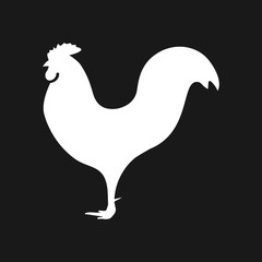 Cock icon. Rooster Flat cock icon design style vector illustrations