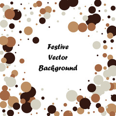 Festive color round confetti background. Square frame confetti texture for holiday, postcard, poster, website, carnivals, birthday and children's parties. Cover confetti mock-up. Wedding card layout
