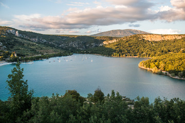 Sunset above lake - Provence, France