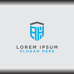Obraz premium logo design for companies, Inspiration from the initial letters of the AH logo icon. - Vector