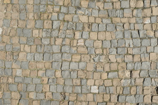 Granitpflaster, von oben fotografiert