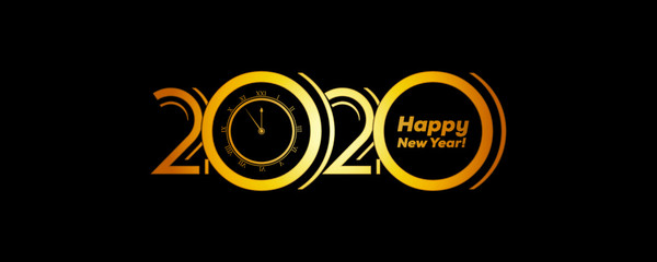 2020 Logo Happy New Year Background. Brochure Design Template, Poster, Card, Banner. Vector Illustration.
