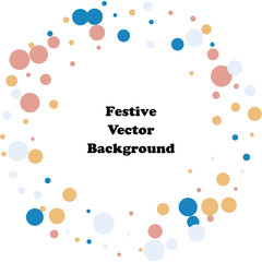 Festive color round confetti background. Square frame confetti texture for holiday, postcard, poster, website, carnivals, birthday and children's parties. Cover confetti mock-up. Wedding card layout