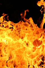 fire on black background