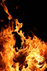 fire on black background