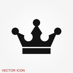 Crown Icon in trendy flat style isolated on background.