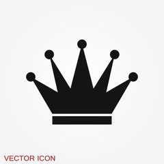 Crown Icon in trendy flat style isolated on background.