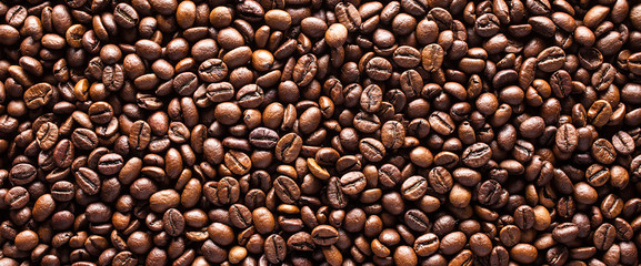 Coffee beans background - obrazy, fototapety, plakaty
