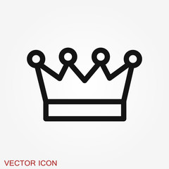 Crown Icon in trendy flat style isolated on background.