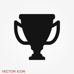 Trophy cup icon. Sport competition silhouette symbol.
