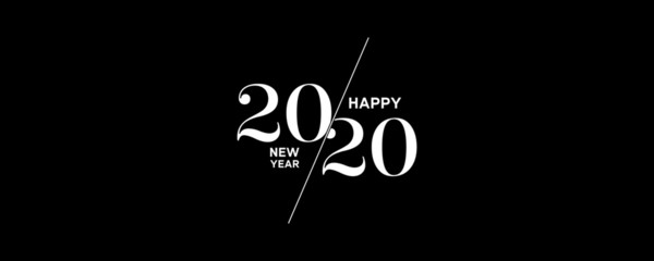 2020 Logo Happy New Year Background. Brochure Design Template, Poster, Card, Banner. Vector Illustration. - obrazy, fototapety, plakaty
