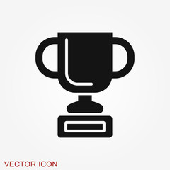 Trophy cup icon. Sport competition silhouette symbol.