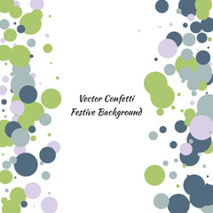 Festive color round confetti background. Square frame confetti texture for holiday, postcard, poster, website, carnivals, birthday and children's parties. Cover confetti mock-up. Wedding card layout