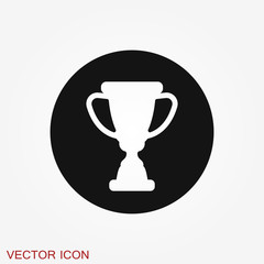 Trophy cup icon. Sport competition silhouette symbol.