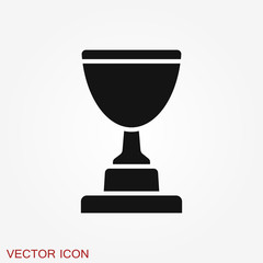 Trophy cup icon. Sport competition silhouette symbol.