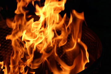 fire on black background