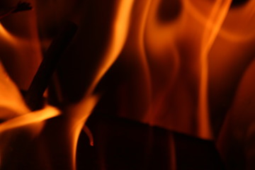fire in fireplace
