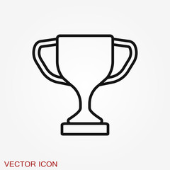 Trophy cup icon. Sport competition silhouette symbol.