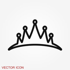 Vector Diadem icon in flat style. Royalty crown illustration pictogram.