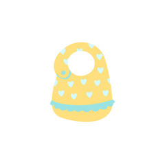 Cartoon style icon of the baby bib for a happy child. 