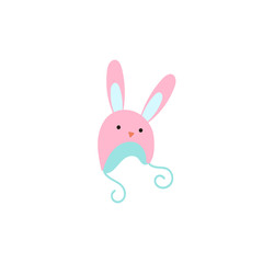 Cartoon style icon of baby bonnet for happy child. Simple cute element for kid comfort.