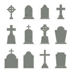 Set of tombstone shape on white background, vector illustration - obrazy, fototapety, plakaty