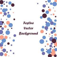 Festive color round confetti background. Square frame confetti texture for holiday, postcard, poster, website, carnivals, birthday and children's parties. Cover confetti mock-up. Wedding card layout