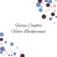 Festive color round confetti background. Square frame confetti texture for holiday, postcard, poster, website, carnivals, birthday and children's parties. Cover confetti mock-up. Wedding card layout