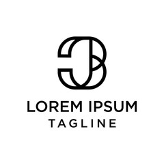 initial letter logo JB, BJ, logo template