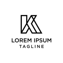 initial letter logo KA, AK logo template