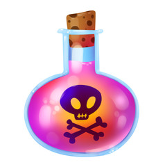 Poison. Pink love potion. No drinking Illustration