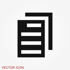 Document flat icon, Document vector icon. Illustration for graphic and web design