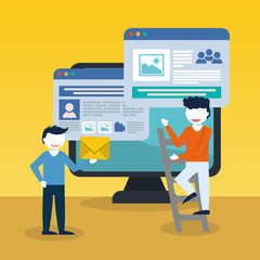 Database digital design. vector illustration