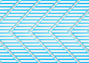 Blue and white tech paper arrows abstract background. Striped texture design. Vector geometric illustration