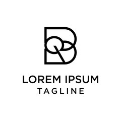initial letter logo BQ, QB logo template