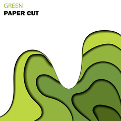 abstract green paper cut background