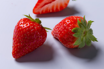 strawberries on white background