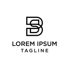 initial letter logo BS, SB logo template