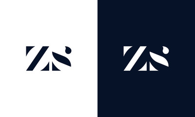 Minimalist abstract letter ZS logo. This logo icon incorporate with two abstract shape in the creative way. - obrazy, fototapety, plakaty