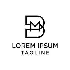 initial letter logo BM, MB logo template