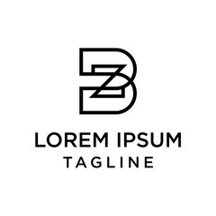 initial letter logo BZ, ZB logo template