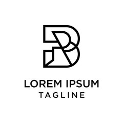 initial letter logo BR, RB logo template