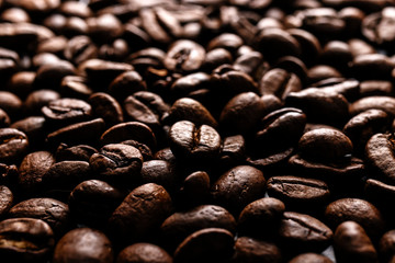 Coffee beans as background.