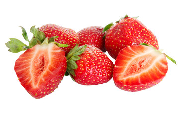 strawberries isolated on white background