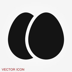 Egg vector icon, breakfast food symbol. Flat vector illustration