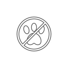 No pets sign icon. Element of swimming poll thin line icon