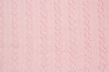 The fabric is a waffle knit pink. The texture of the knitted fabric