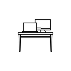 Workplace, work table icon. Element of workplace thin line icon