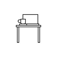 Workplace, work table icon. Element of workplace thin line icon