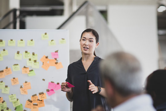 Female executive holding a brainstorm meeting